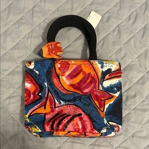 Vintage Colorful Fish Print Mini Bag